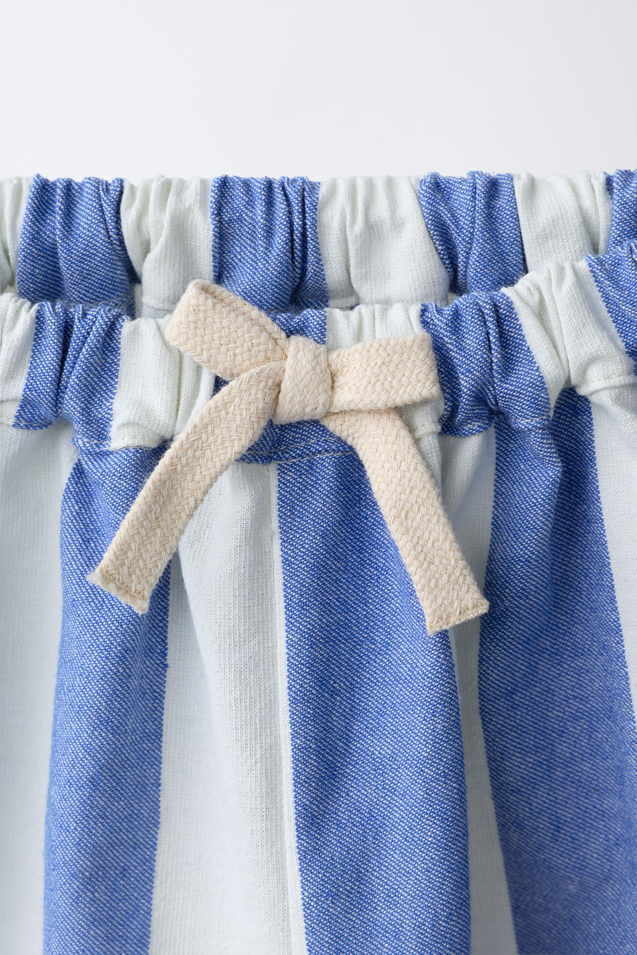 CASA LAWA X ZARA KIDS STRIPED WIDE-LEG SHORTS